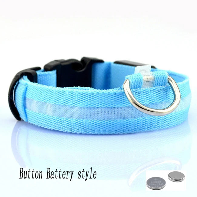 USB Rechargeable Pet Dog LED Glowing Collar Luminous Flashing Necklace Outdoor Walking Night Safety Supplies