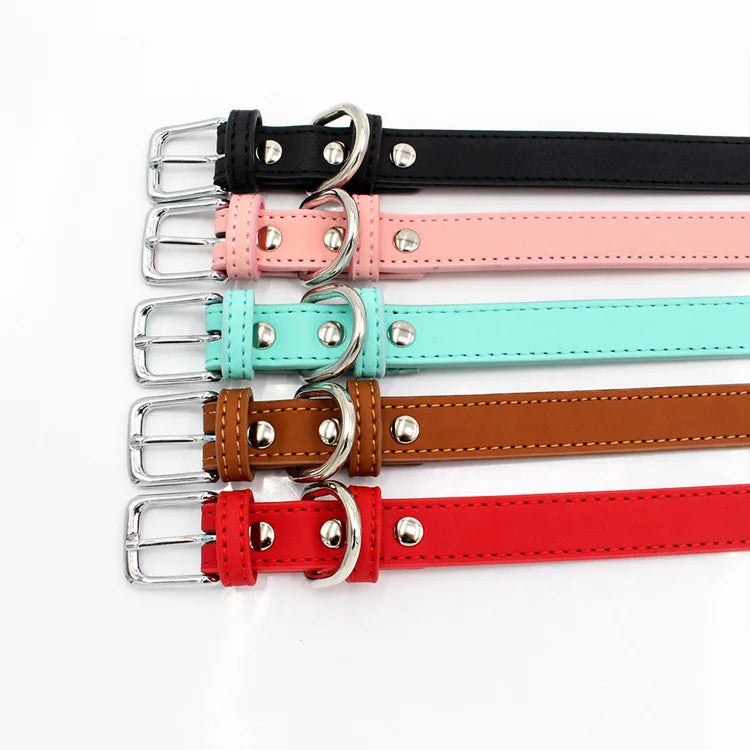 PU Adjustable Puppy Collar for Small Dogs