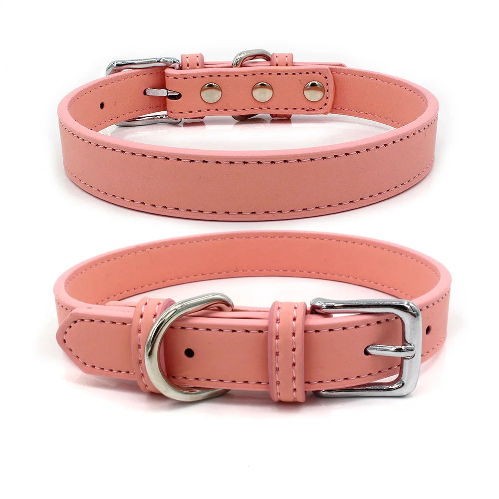 PU Adjustable Puppy Collar for Small Dogs