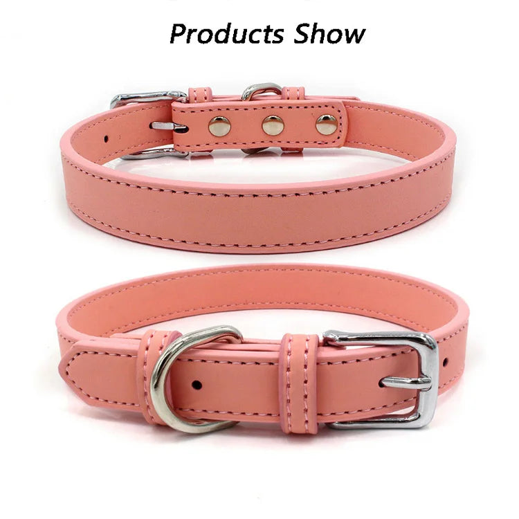 PU Adjustable Puppy Collar for Small Dogs