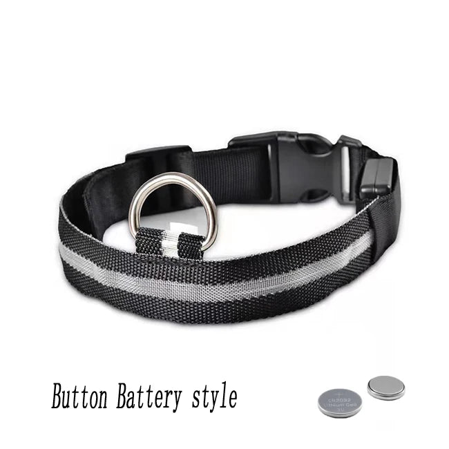 USB Rechargeable Pet Dog LED Glowing Collar Luminous Flashing Necklace Outdoor Walking Night Safety Supplies