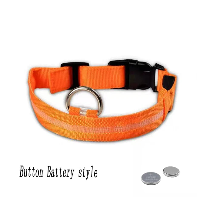 USB Rechargeable Pet Dog LED Glowing Collar Luminous Flashing Necklace Outdoor Walking Night Safety Supplies
