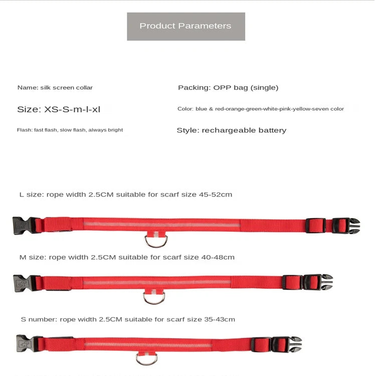 USB Rechargeable LED Dog Collar