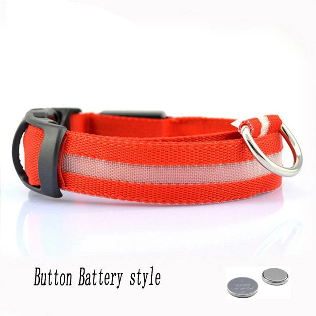 USB Rechargeable Pet Dog LED Glowing Collar Luminous Flashing Necklace Outdoor Walking Night Safety Supplies