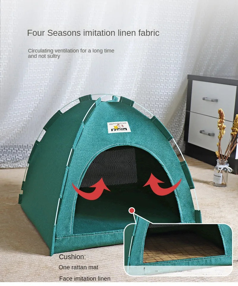 Foldable Four-Season Breathable Pet Tent House