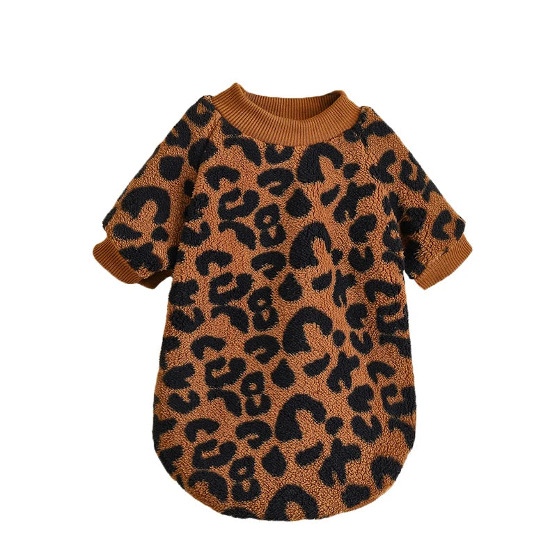 Leopard Print Winter Hoodie for French Bulldogs