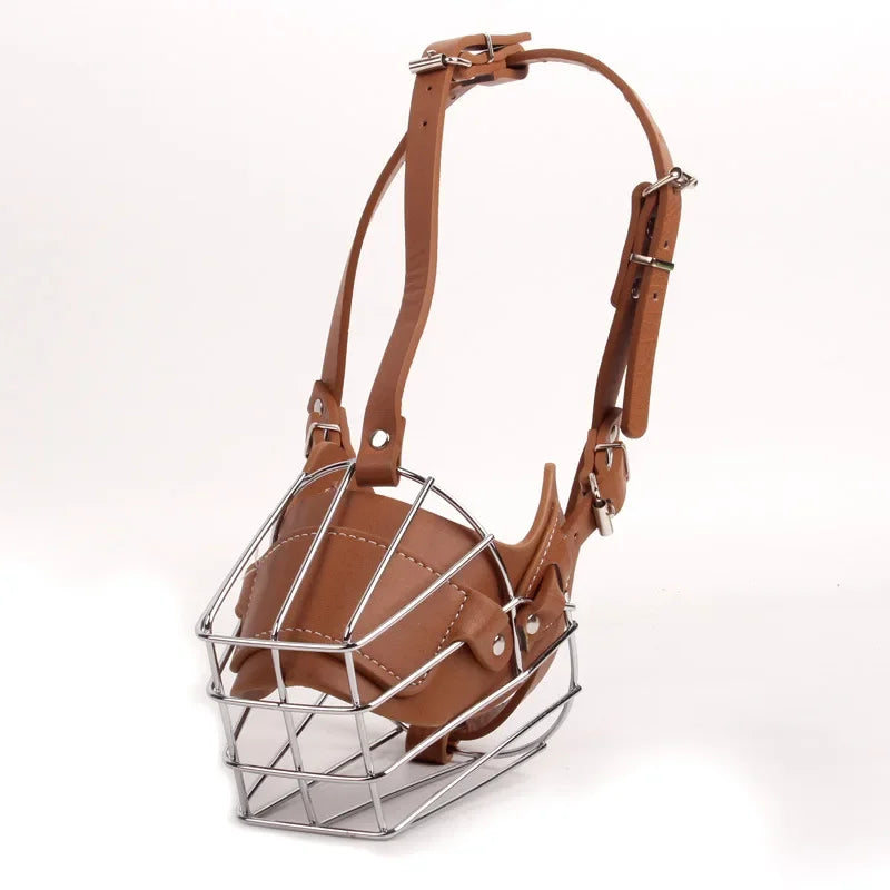 Adjustable Leather Dog Muzzle for Training