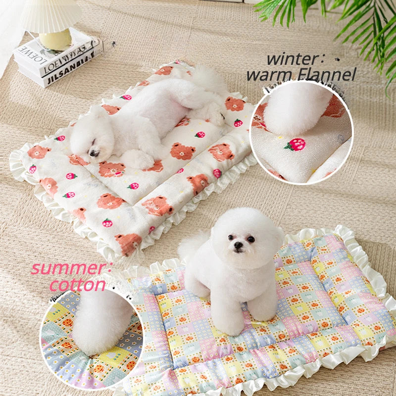 Pet Sleeping Mat Dog Bed Cat Bed Thickened Blanket Pad for Dogs Cats Winter Warm Washable Dog Mattress Pet Blanket Pet Supplies