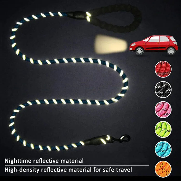 Multicolor Durable Night Dog Leash Rope