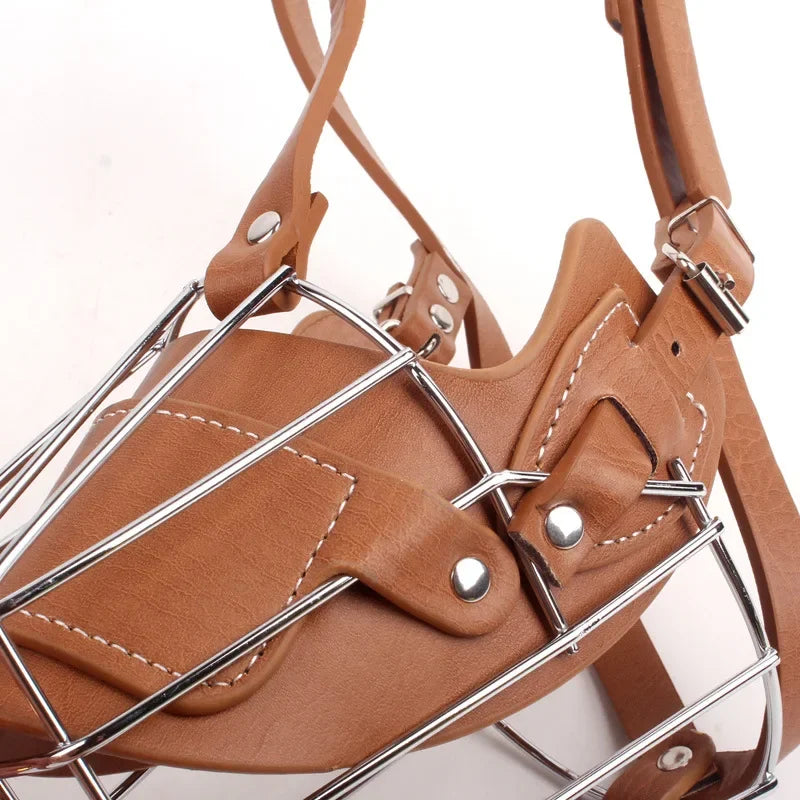 Adjustable Leather Dog Muzzle for Training