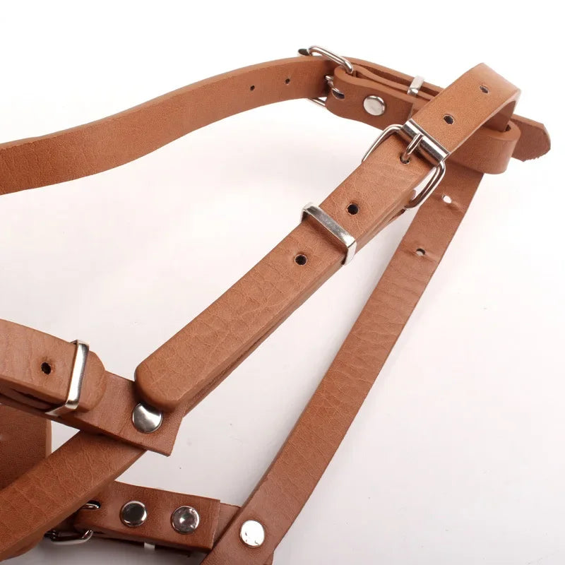 Adjustable Leather Dog Muzzle for Training