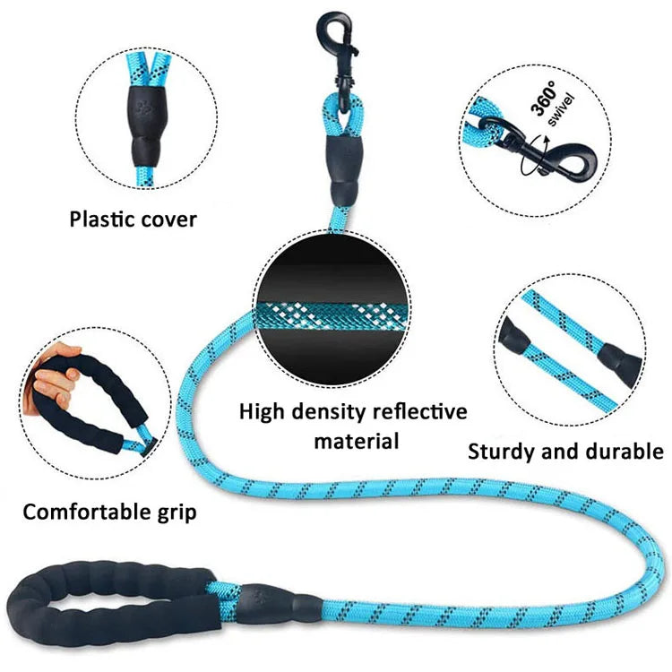 Multicolor Durable Night Dog Leash Rope