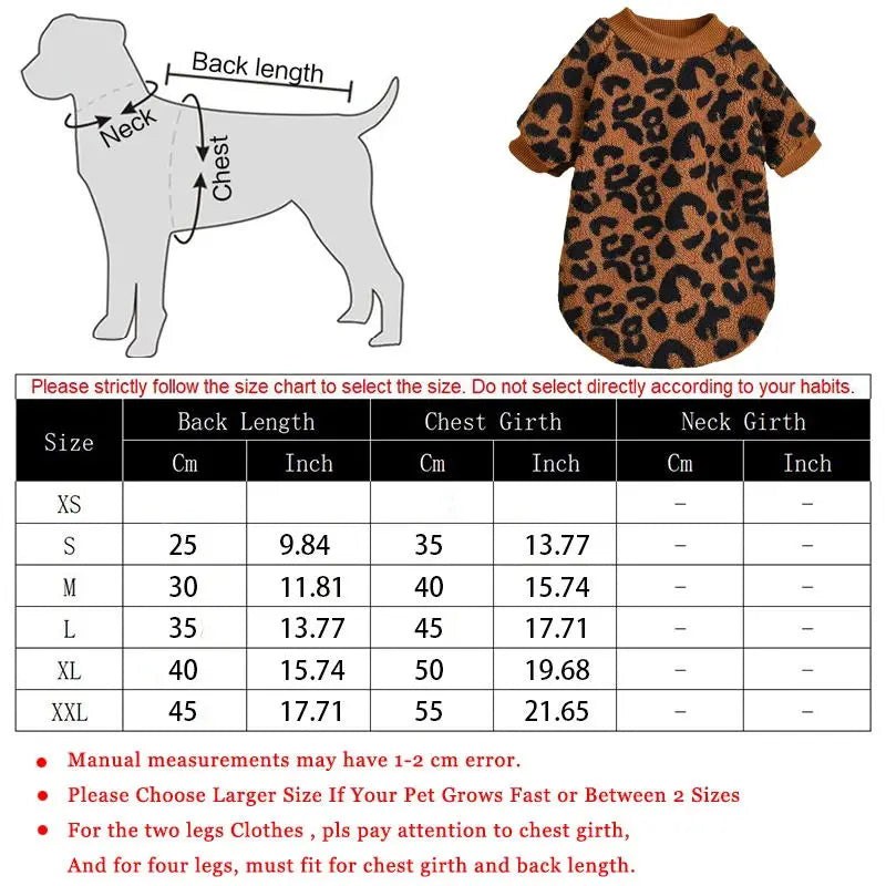 Leopard Print Winter Hoodie for French Bulldogs
