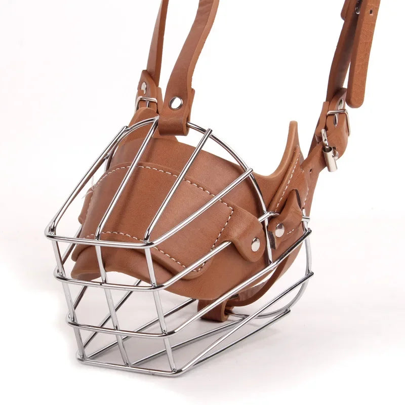 Adjustable Leather Dog Muzzle for Training
